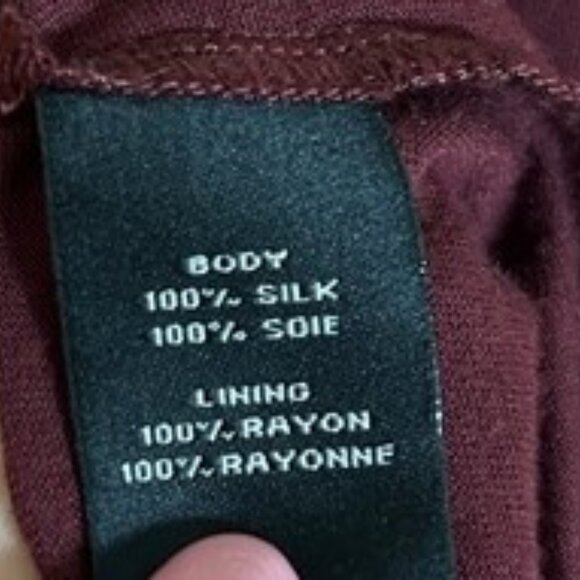 Ella Moss burgundy red silk paisley print draped tunic top size M - Picture 6 of 6